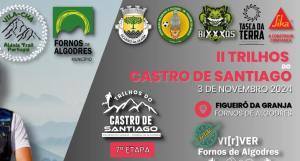 Cartaz do II Trilhos do Castro de Santiago com logos de organizadores e data 3 de novembro 2024